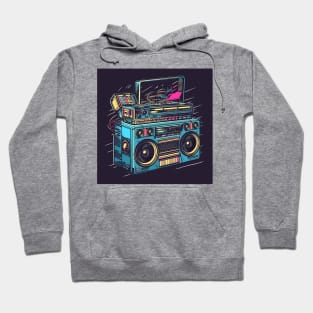 Ghetto Blaster Boom Box 80s Hip-Hop Stereo Hoodie